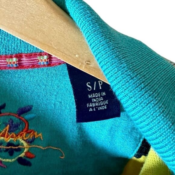 Robert Graham Hibiscus Tropical Bright Stripe Knit Polo Shirt Men’s Small - Picture 3 of 5